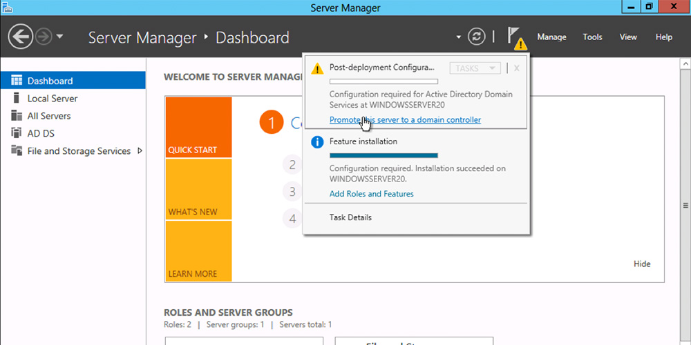 Server Manager Dashboard